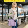 thumbnail image 5 of Large Canvas Tote Bag for Women with Compartments - Durable Work Laptop Bag, 5 of 7
