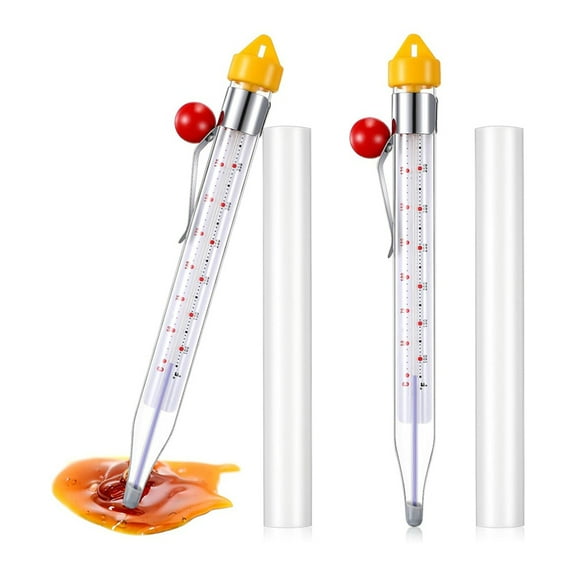 2Pcs Candy Thermometer with Pot Clip 8inch Deep Fry Oil Thermometer Instant Read y6445