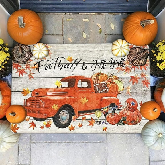 hengsof Fall Door Mats 19.68x31.49in, Fall Decorations for Home, Fall Welcome Mats Outdoor, Autumn Fall Pumpkin Truck Doormats for Front Door Decorations, Decorative Fall Decor for Home