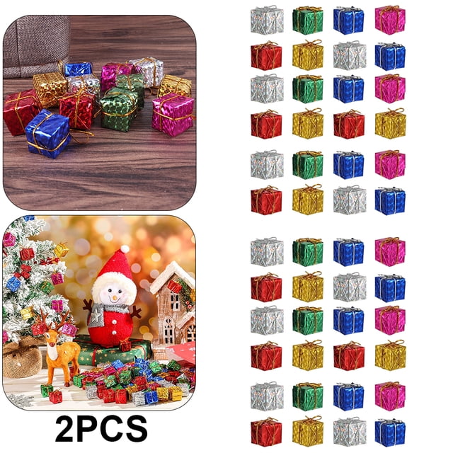 Colgantes para Árboles 24 Uds. Colorida Caja Regalo Navidad Recuerdos Fiesta Brillantes