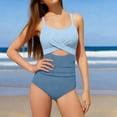 thumbnail image 2 of ibiyuan Girls One Piece Swimsuit Adjustable Strap Cute Ruffle Girls Bathing Suits Stretch Cut Out Girls Swimsuit Size 7 Hawaiian Mesh Summer Swimwear, 2 of 6
