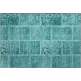 thumbnail image 2 of Addison Rugs Mayfield Washable Transitional Patchwork Turquoise Rectangle Rug, 1'8" x 2'6", 2 of 5