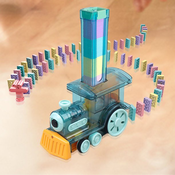 Modelo automático de tren de Rally Domino, juguetes educativos para edades tempranas, No tóxico para niños