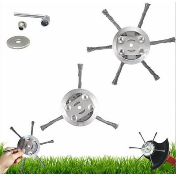 2025 New Steel Wire Grass Trimmer Head, String Trimmer Replacement Head, 6 Inches Universal Steel Wire Weed Trimmer Head for Electric Battery Powered Cordless String Trimmer