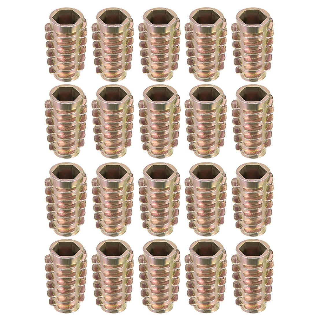 Threaded Insert Nuts Zinc Alloy Hex Flush M8 Internal Threads 25mm Length 20pcs 