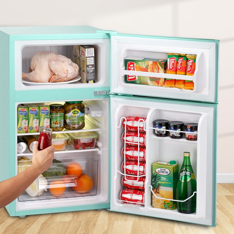 Mini fridge small refrigerator freezer 3.1 cu ft two door compact stainless cool deals