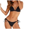 thumbnail image 2 of Women's Bikini Set Fashion Two Piece Sexy Swimsuit with Removable Bra Pads No Underwire for Beach Vacation,Black,L, 2 of 9
