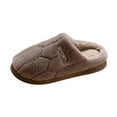 thumbnail image 3 of Slippers for Men Women Unisex Slip-On Flat Heel Close Toe Solid Color House Slippers Comfortable Home Flat Shoe for Couple Brown 10, 3 of 4