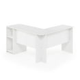 thumbnail image 4 of Pemberly Row Engineered Wood L-Shaped Desk with Bookshelves in White, 4 of 6