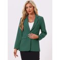 thumbnail image 4 of DARING DIVA Women's Business One Button Open Front Work Office Suit Blazer XS Dark Green, 4 of 6