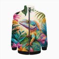 thumbnail image 2 of Tropical Lizard Floral Art Jacket Men's Street Cool Long Sleeves Coat Personality Tops Oversized Zipper Jackets Male Clothes, 2 of 7