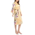 thumbnail image 1 of Gibobby Bata satin mujer Albornoz y ropa de estar por casa ligeros con larga y estampado para mujer(Amarillo,M), 1 of 3