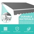 thumbnail image 5 of 13x8FT Manual Retractable Awning, Waterproof Sun Shade Cover Shelter, Heavy Duty Aluminum Canopy with Adjustable Slope and Crank Handle, Gray, 5 of 9