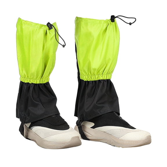 Leg Gaiters, Snow Gaiters for Hiking Waterproof Snow Boot Guards for Snowshoeing Hiking, 14" & Fluorescent Green