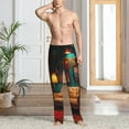 thumbnail image 2 of Mens Pajama Pants, Retro Cozy Living Room Soft Sleep & Lounge Pants for Men, Cuteness Casual PJ Bottoms Pants with Pockets, 2 of 7