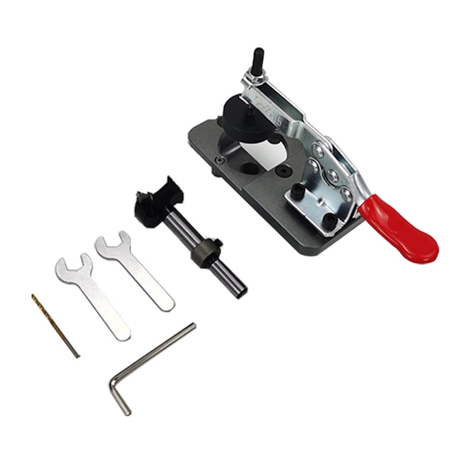 Kit de abrelatas del agujero 35 mm Operación de estilo tontán Agujeros Puncher 90 Grados Accesorio Accesorio Ubicación Herramientas Carpintero Localizador 1 Conjunto Monstrate TO001367-00B