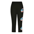 thumbnail image 5 of Juslio Girls Pants Kids Girls Fashion Print Summer Leisure Yoga Leggings Sports Cropped（Black Capris， 2 Years）, 5 of 8