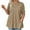 Beige, variant on Horkkom Short Sleeve Shirts for Women Plus Size Summer Solid Color Tops with Pockets Casual Loose Crewneck Shirts Brown 3XL