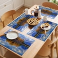 thumbnail image 5 of Blue Mountain Placemats Set of 4 Modern Art Yellow Forest Lake Place Mats Indoor Wipeable Table Mats Washable Cloth Dining Table Placemats for Kitchen Holiday Party Home Decor 13x19 Inch, 5 of 9