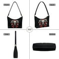 thumbnail image 4 of Kuiaobaty Elephant Flower Print Hobo Purse for Women Casual Vegan Leather Underarm Sling Bag with Zipper Closure Mini Crescent Shoulder Handbag for Travel Black, 4 of 7