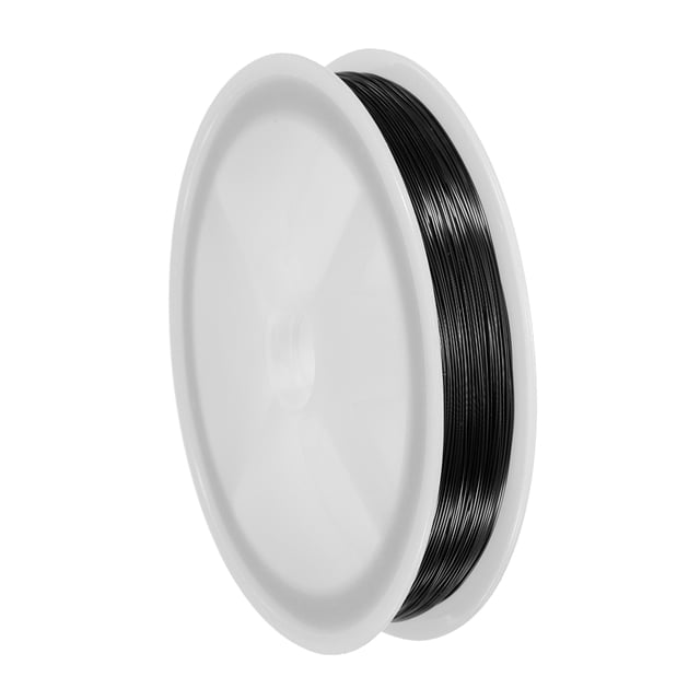 Uxcell Alambre de Cobre de 30 Gauge para Hacer Joyas, Alambre Resistente a la Ternura para Suministros de Manualidades de Joyas Negro 498ft