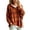 Orange, variant on Womens Hoodie Casual Hooded Sweater Plaid Drawstring Sweatshirt Boho Long Sleeve Pullover Knit Loose Fit Top Beige L