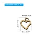 thumbnail image 2 of Uxcell Metal Pendants Drops, 50 Pack Hollow Heart Shape Mini Pendant for Jewelry Making DIY, Bronze, 2 of 5