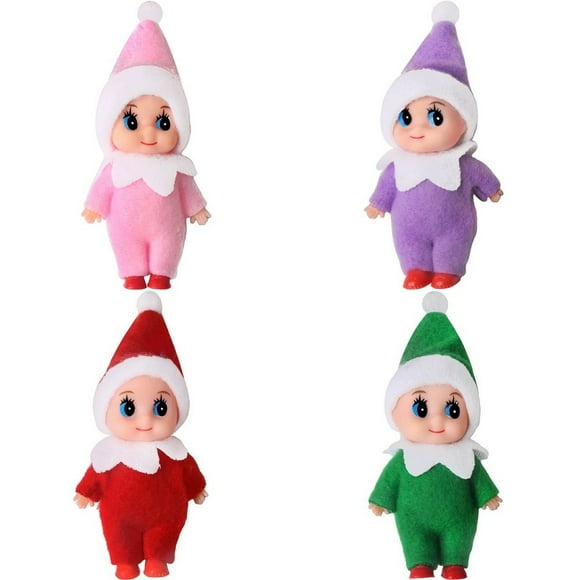 4 Pack Elf Christmas Elf Doll Shelf Doll Elf Tiny Elf Boy Baby Girl Twins for Christmas New Year Decoration Gift and Advent Calendars Xmas Stocking Stuffers