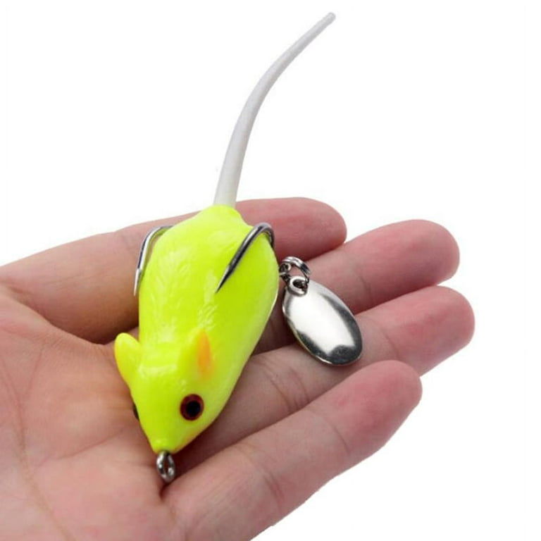 Mouse Rat Sahpe Fishing Lure Realistic Artificial Fishing Soft Lure Tackle  Accessory For Freshwater Saltwater Yellow 