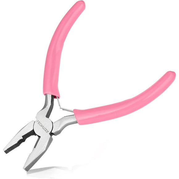 UTAH-5 Inch Mini Lineman's Pliers with Spring Loaded Serrated Jaw and Side Cutter, Small Wire Cutters for Jewelry Making and DIY Handicrafts