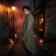 thumbnail image 4 of Men's Victorian Tailcoat Gothic Steampunk Long Jacket Halloween Cosplay Frock Coat for Masquerade Party, 4 of 6