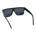 thumbnail image 4 of Kush Polarized Antiglare Flat Top All Black Oversized Rectangle Gangster Sunglasses Matte - Silver Logo, 4 of 5