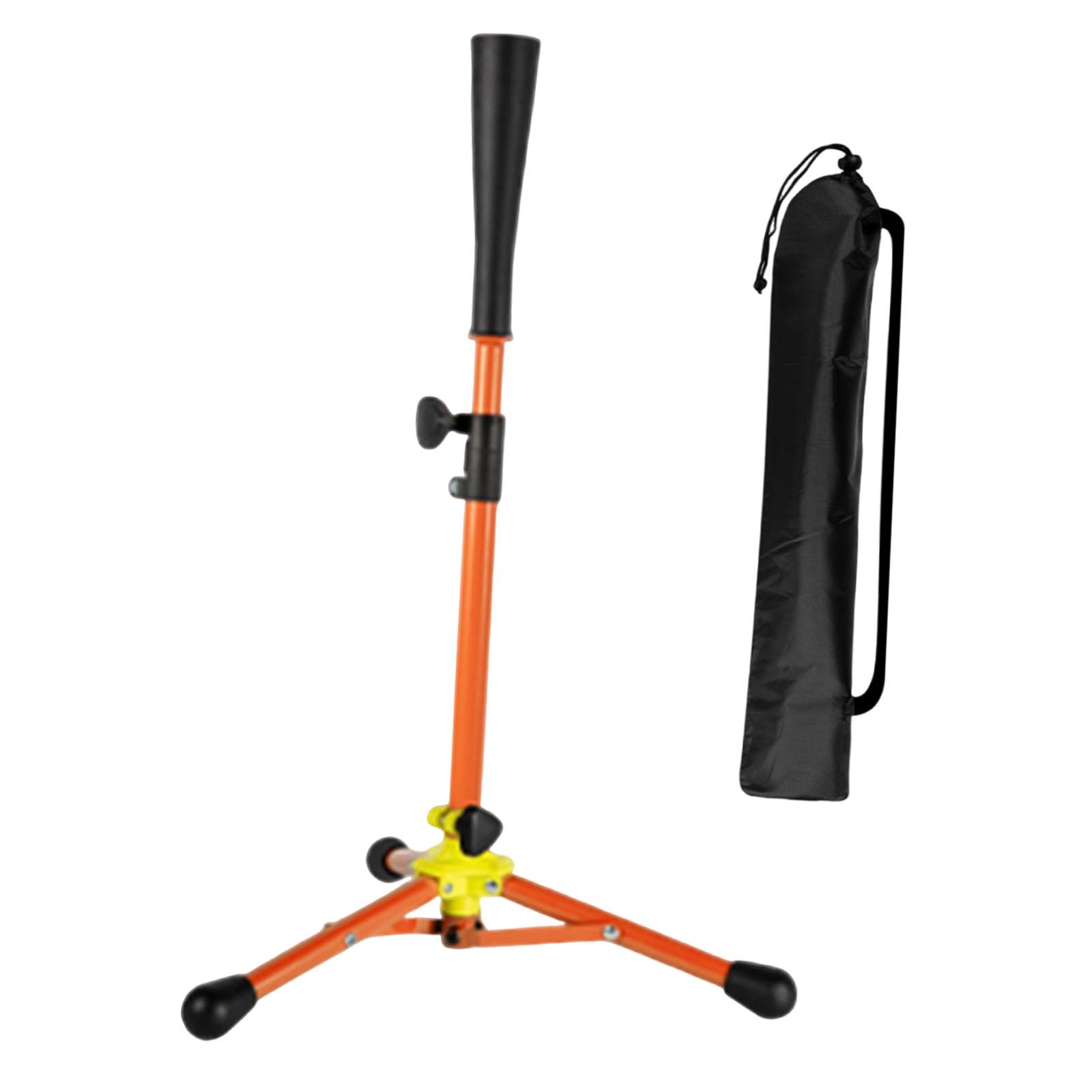 Dualoai Baseball Batting Tee with Carry Bag, Adjustable, Convenient, Portable, Foldable, Orange