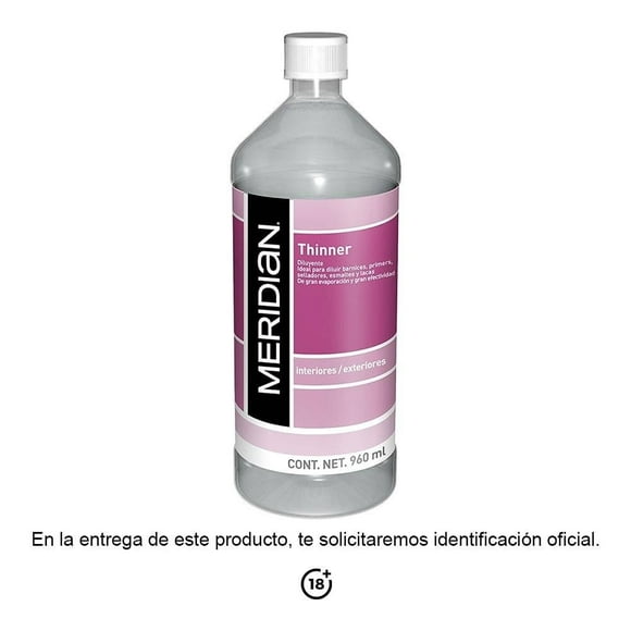 Thinner Meridian para Esmalte y Barniz 960 ml