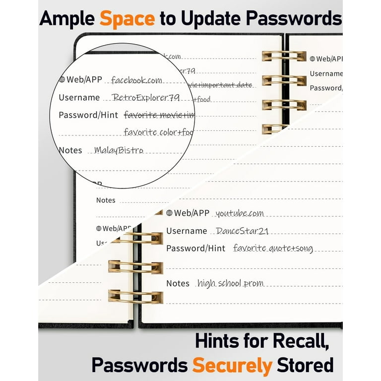 128 Pages 100gsm Paper 7.7 X 5.5", Portable Password & Address
