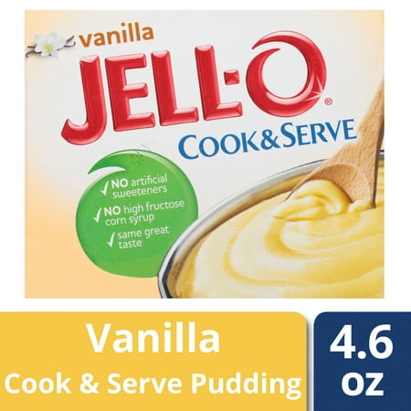 (5 Pack) Jell-O Vanilla Cook & Serve Pudding & Pie Filling, 4.6 oz