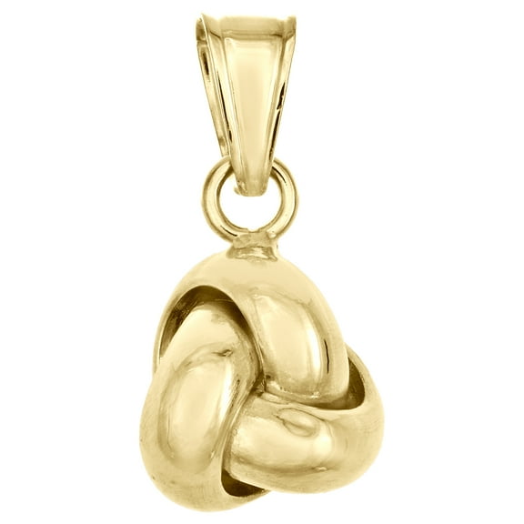 14K Yellow Gold Fancy Italian Love Knot Textured Pendant Women's Charm 0.80"