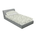 thumbnail image 2 of Ambesonne Floral Fitted Sheet & Pillow Sham Set, Damask with Ethnic, Twin, Reseda Green White, 2 of 2