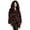 Brown, variant on Women Unique Hooded Faux Fur Coat Shawl Collar Coat with Detachable Belt Warm Outercoat for Vacation Party Christmas Grey L