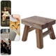 thumbnail image 5 of Taburete pequeño de madera para niños, asiento cuadrado antideslizante para cocina, baño barnizado, 5 of 5