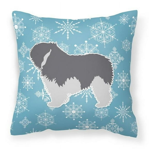 Winter Snowflake Dog Profile Art Fabric Decorative Pillow