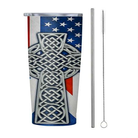 

Scottish American flag Heritage 20oz Tumbler Insulated Stainless Steel Water Bottle Portable Travel Coffee Tea Mug Cup