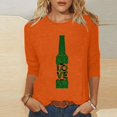 thumbnail image 2 of Pompotops T-Shirt Décontracté d'Été pour Femmes avec Imprimé Bière, Col Rond, Manches 3/4, Coupe Ample en Solde, 2 of 5