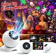 thumbnail image 2 of 360 Degree Dynamic Rotating Christmas Projector Light, 16 Patterns Holiday Decor Projection Lamp for Indoor Home Party Decoration, 2 of 4