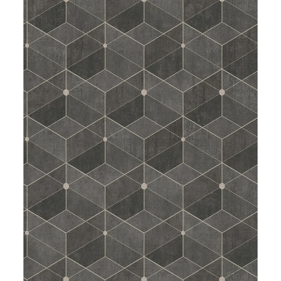 Advantage Muir Chocolate Geo Wallpaper, 20.9-in by 33-ft, 57.48 sq. ft.