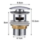 thumbnail image 4 of Desagüe de lavabo emergente, desagüe de lavabo plateado mate, desagüe emergente ranurado, tapón de lavabo con resorte, sin rebosadero, 4 of 6