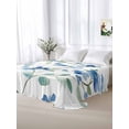 thumbnail image 6 of King Flat Sheet 105"x98", Spring Blue Floral Soft Lightweight Bedding Flat Sheets Only, Ombre Garden Flower Botanical Blooms Brushed Microfiber Top Bed Sheet, Breathable StainResistant Bedsheets, 6 of 9