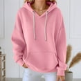 thumbnail image 2 of Women Hoodie Pink Ribbed Hoodie Women Long Sleeve Tops Womens Pullover Hoodie Women's Athletic Hoodies XXXXXL, 2 of 4