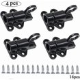 thumbnail image 2 of Door Latch 4 Pieces Door Latch Automatic Gate Lock Exterior Door Lock Window Latch Spring Latch Bolt Black Aluminum Door Latch With Screws, 2 of 5