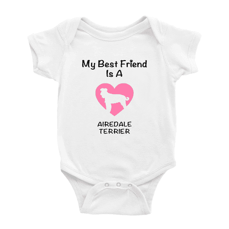 

My Best Friend is A Airedale Terrier Dog Funny Outfits 0-3 Months